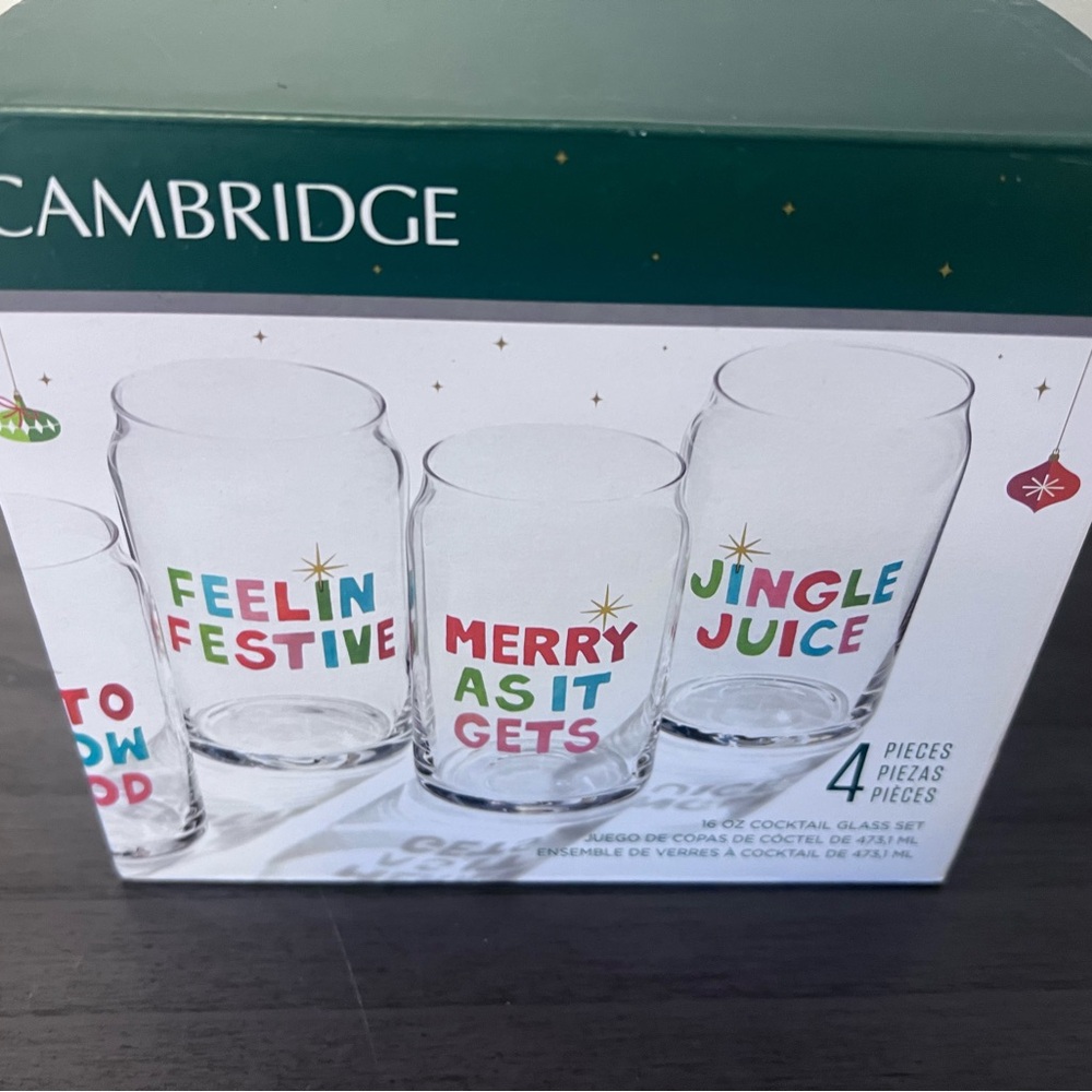 Cambridge Jingle Juice Holiday Cocktail Glass Set
